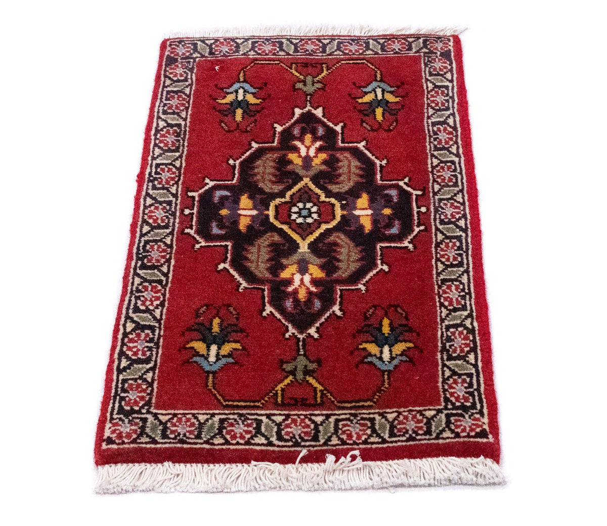 Tapis persan - Nomadic carré - 54 x 40 cm - rouge