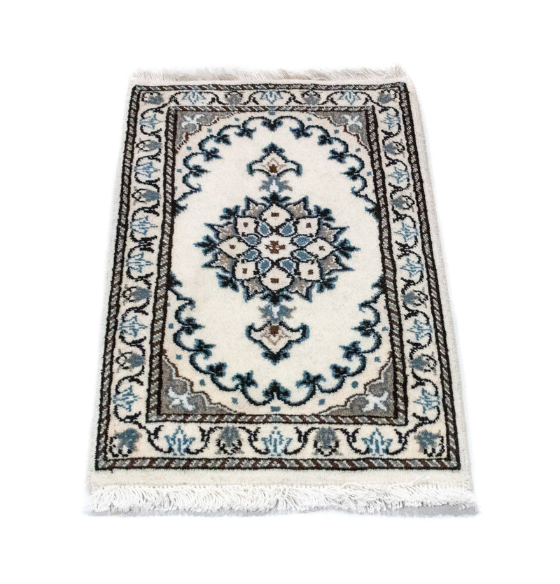 Tapis persan - Nain - 60 x 40 cm - blanc naturel