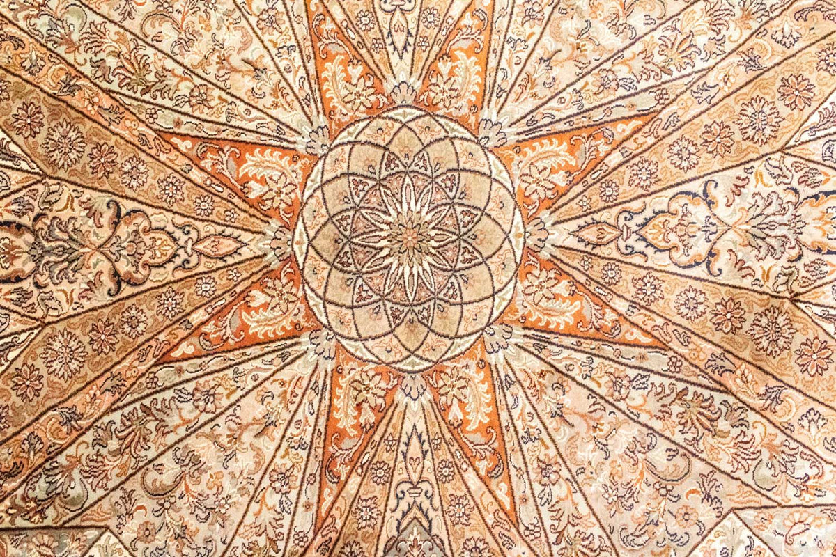 Tapis en soie - Soie du Cachemire - 279 x 185 cm - marron