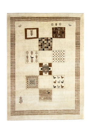 Tapis Gabbeh - Loribaft Persan - 219 x 157 cm - beige