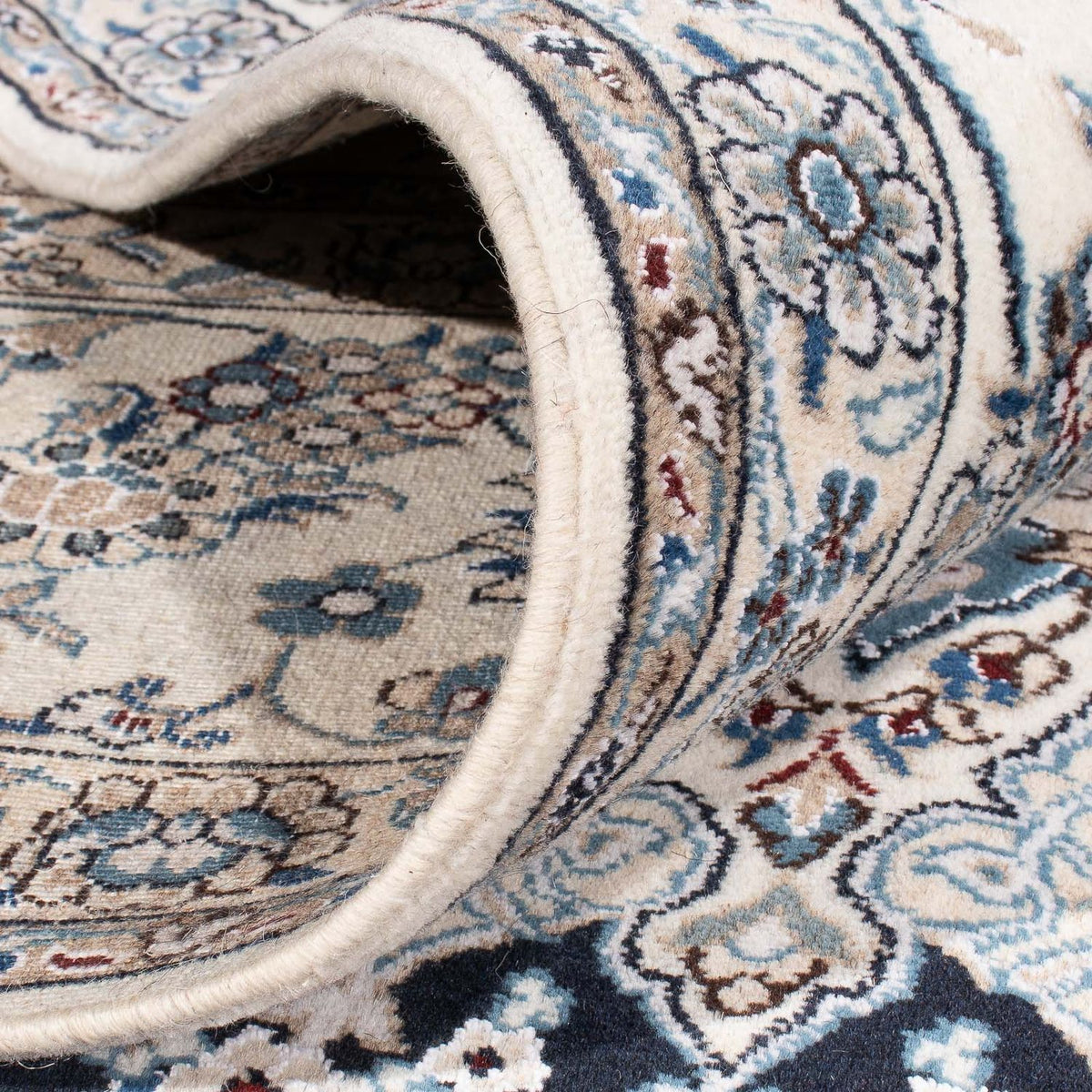 Tapis persan - Nain - 300 x 245 cm - bleu foncé