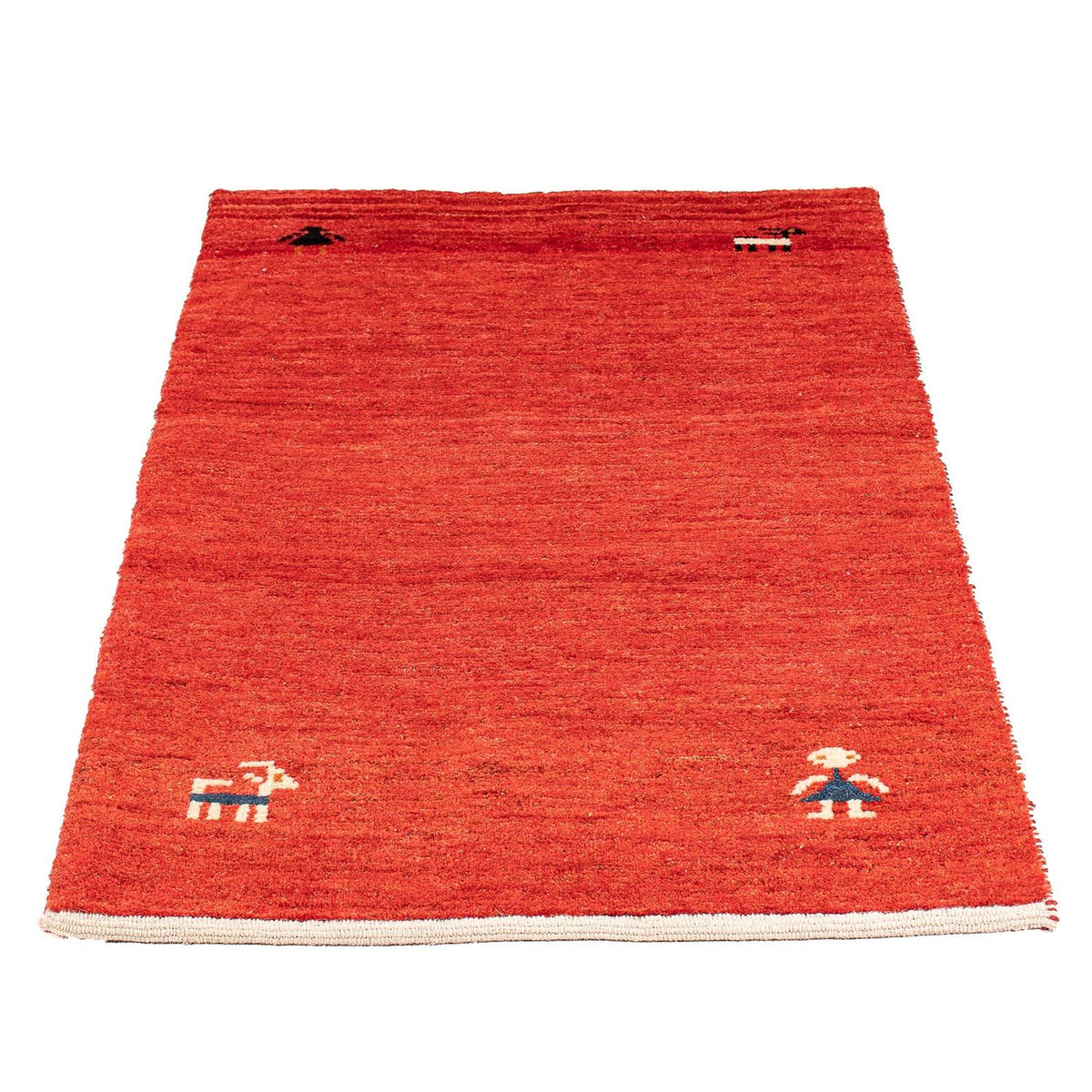 Tapis Gabbeh - Loribaft Persan - 118 x 75 cm - rouge foncé
