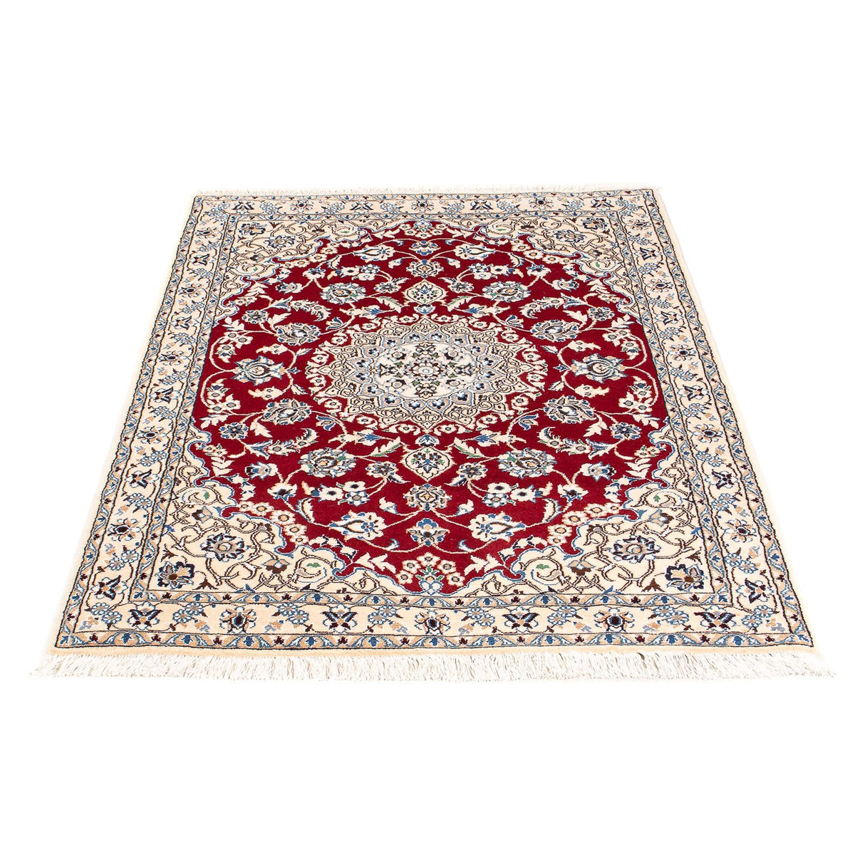 Tapis persan - Nain - Royal - 152 x 100 cm - rouge foncé