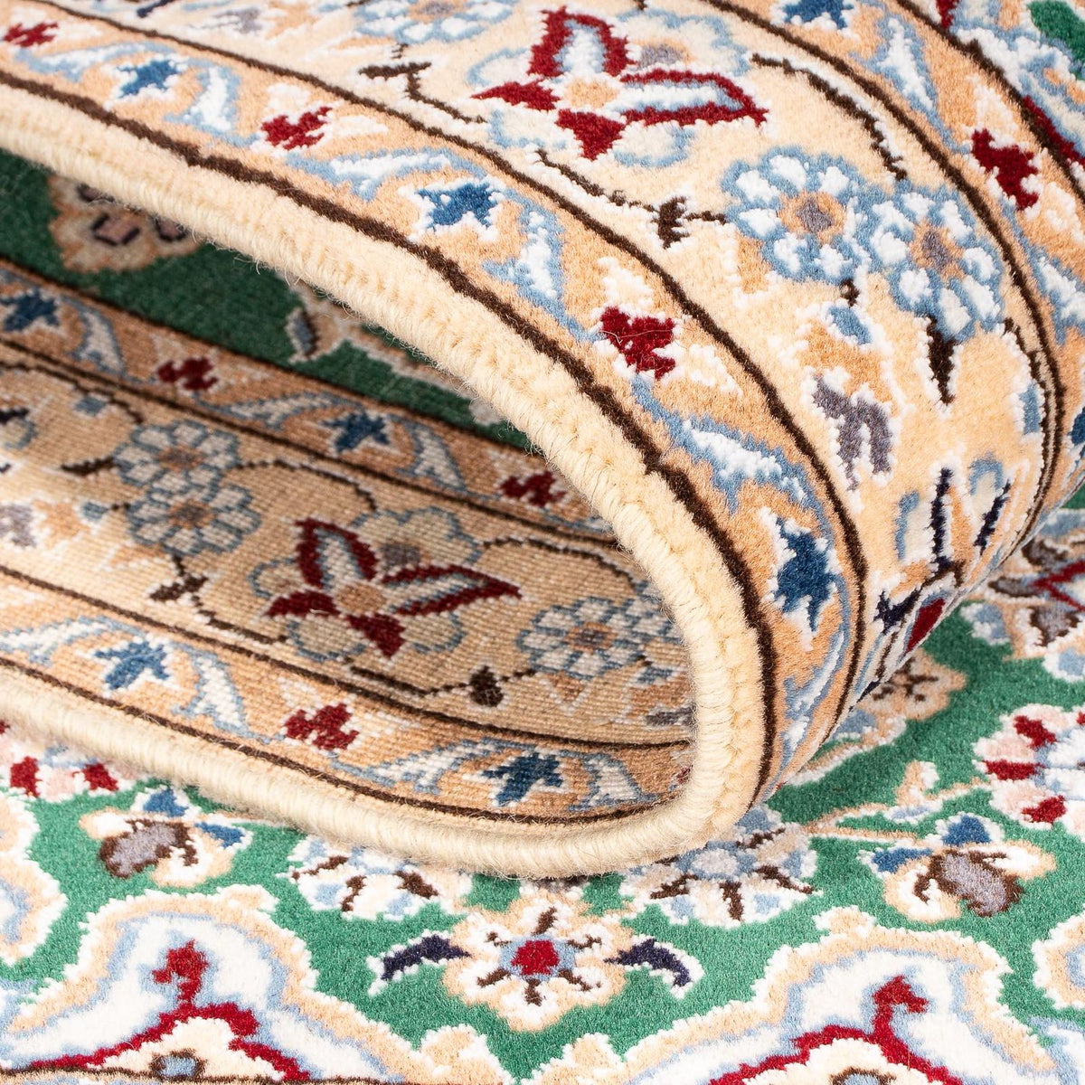 Tapis persan - Nain - Royal - 148 x 101 cm - vert foncé