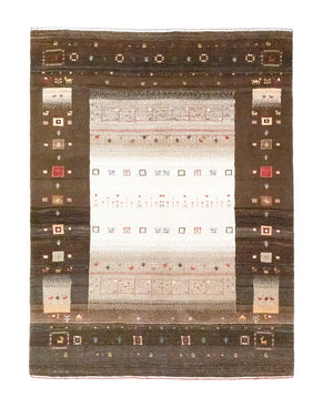 Tapis Gabbeh - Loribaft Persan - 194 x 148 cm - marron