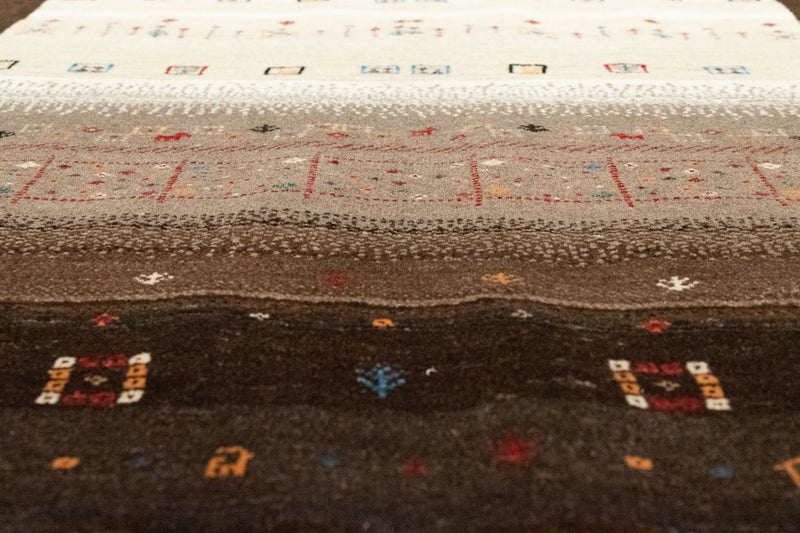 Tapis Gabbeh - Loribaft Persan - 194 x 148 cm - marron