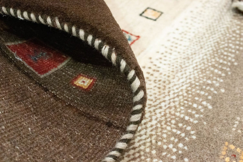 Tapis Gabbeh - Loribaft Persan - 194 x 148 cm - marron