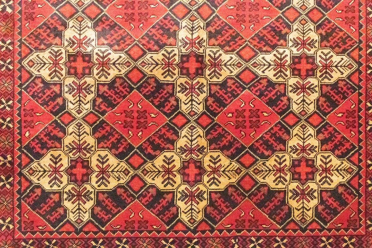 Tapis afghan - 202 x 152 cm - rouge