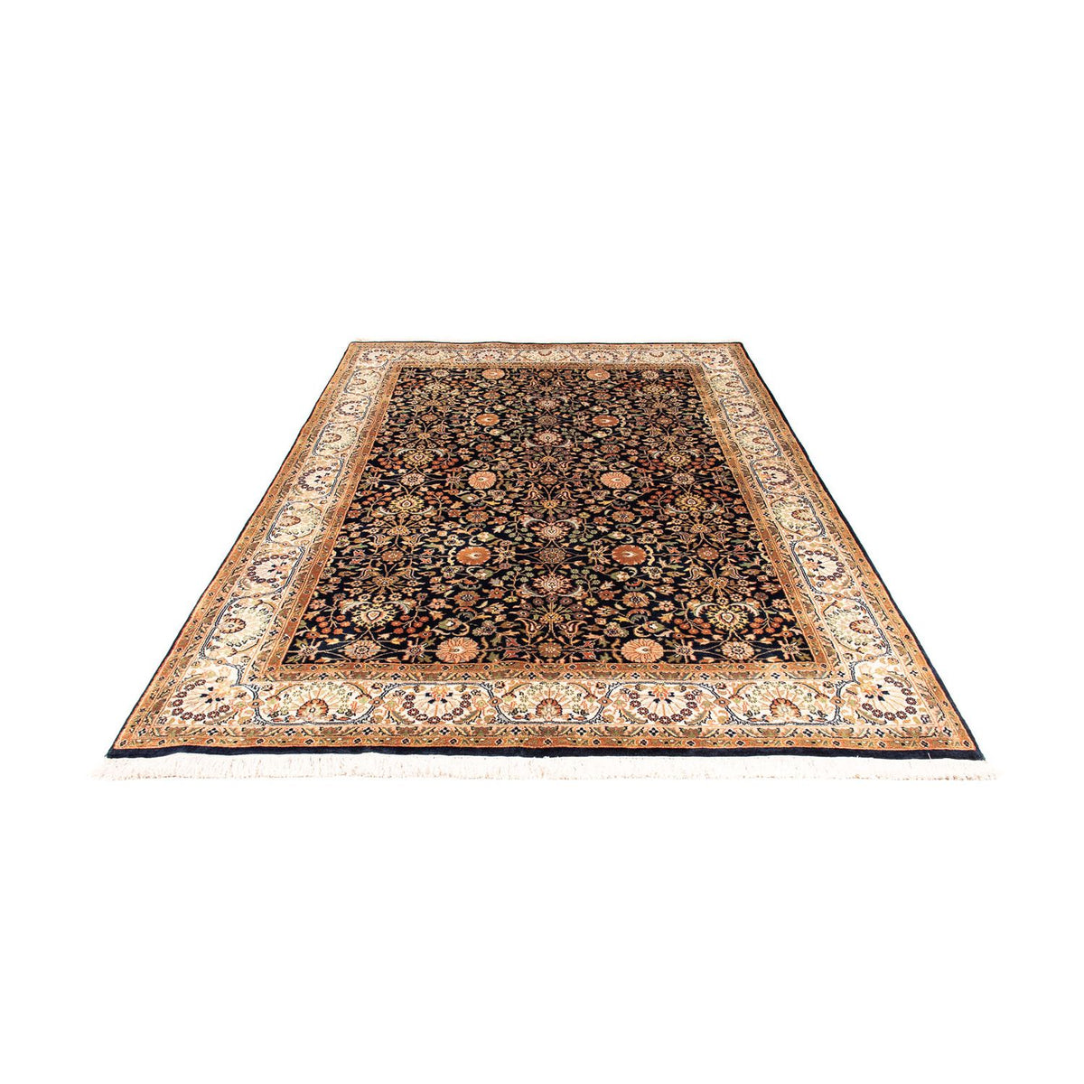 Tapis oriental - Keshan - Indus - 230 x 168 cm - bleu foncé