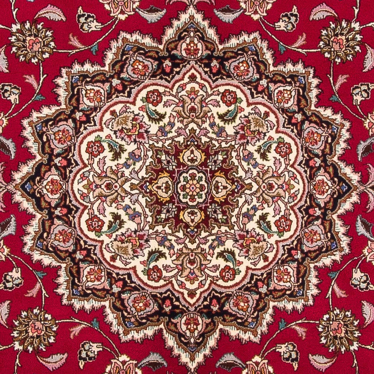 Tapis persan - Tabriz - Royal carré  - 246 x 245 cm - rouge foncé