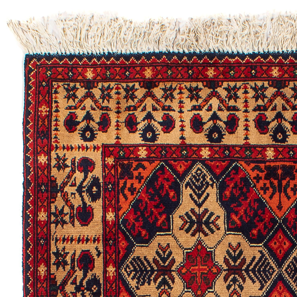 Tapis afghan - 144 x 98 cm - rouge foncé
