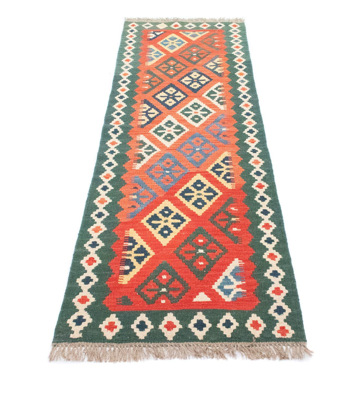 Tapis de couloir Tapis Kelim - Oriental - 202 x 61 cm - orange
