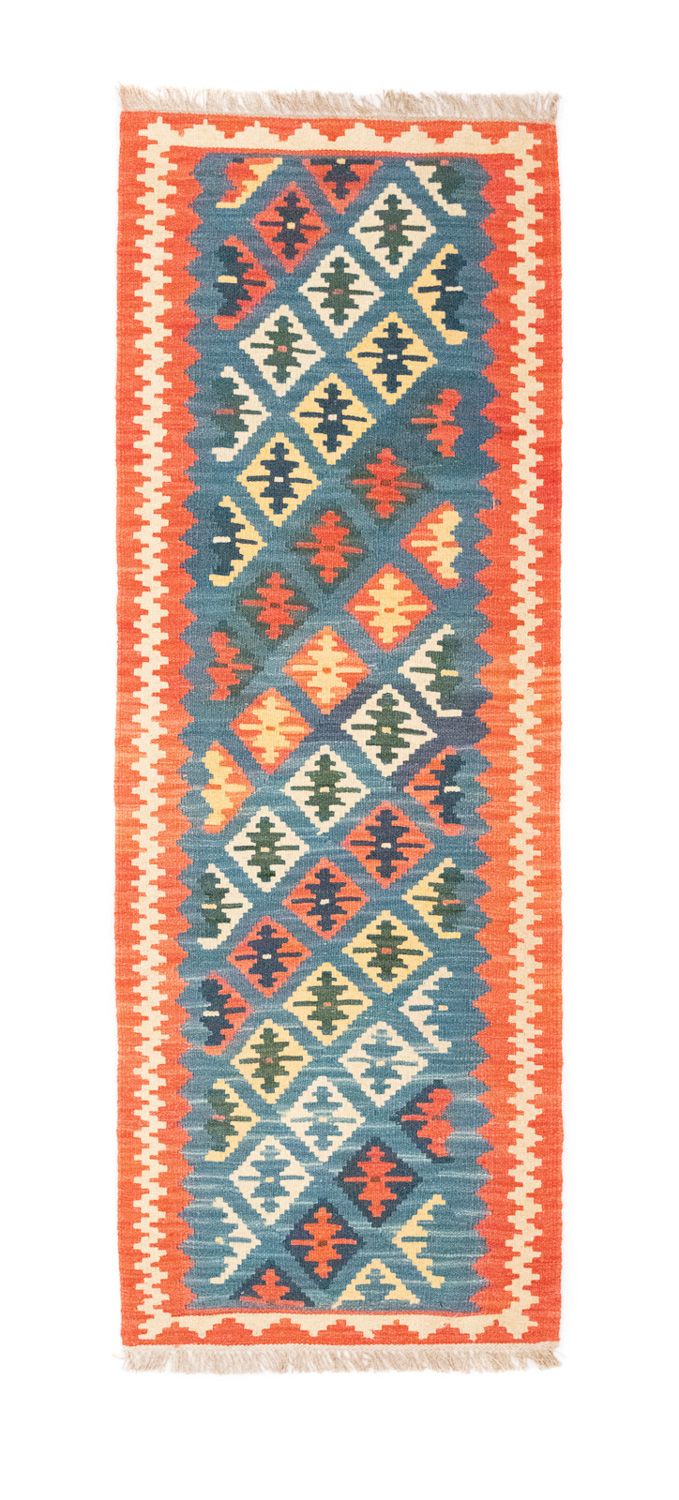 Tapis de couloir Tapis Kelim - Oriental - 198 x 64 cm - bleu