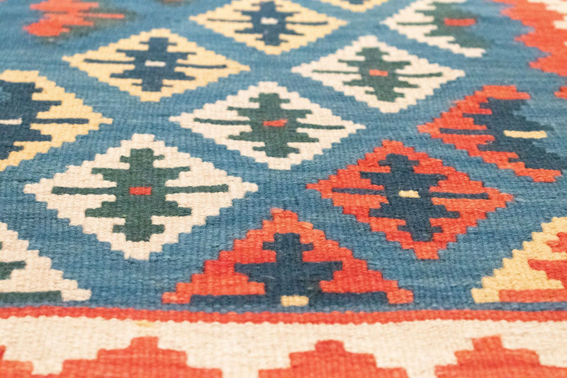 Tapis de couloir Tapis Kelim - Oriental - 198 x 64 cm - bleu