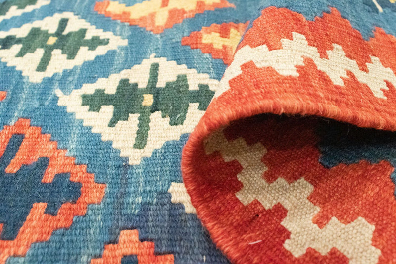 Tapis de couloir Tapis Kelim - Oriental - 198 x 64 cm - bleu