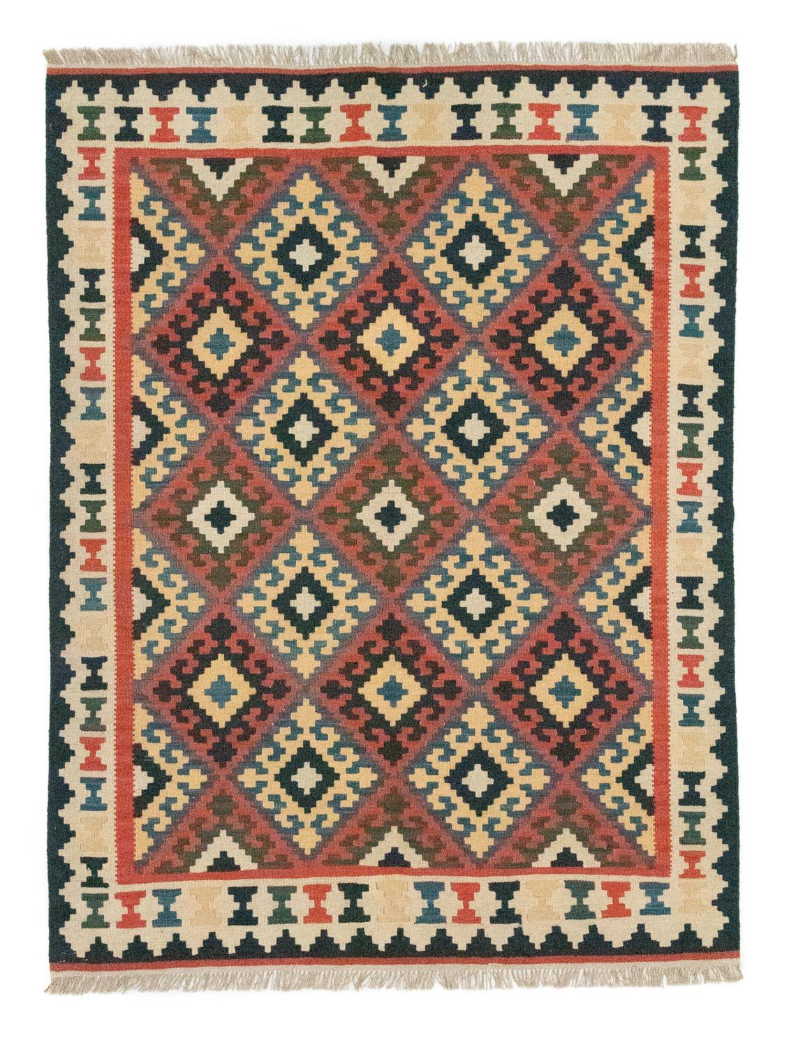 Tapis Kelim - Oriental - 200 x 150 cm - marron