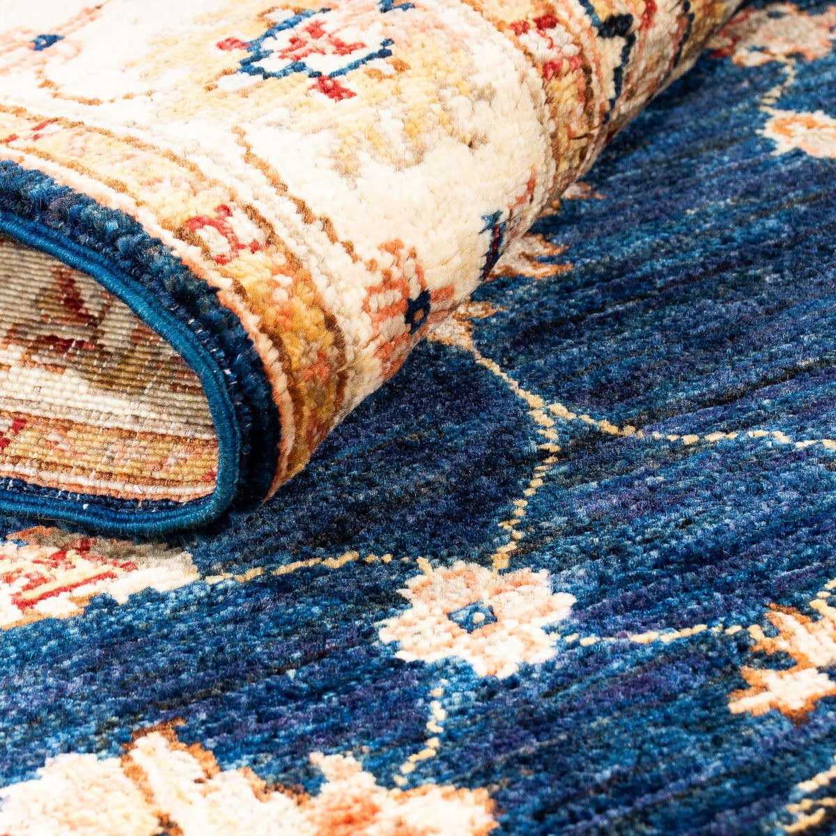 Tapis de couloir Tapis Ziegler - 298 x 81 cm - bleu foncé