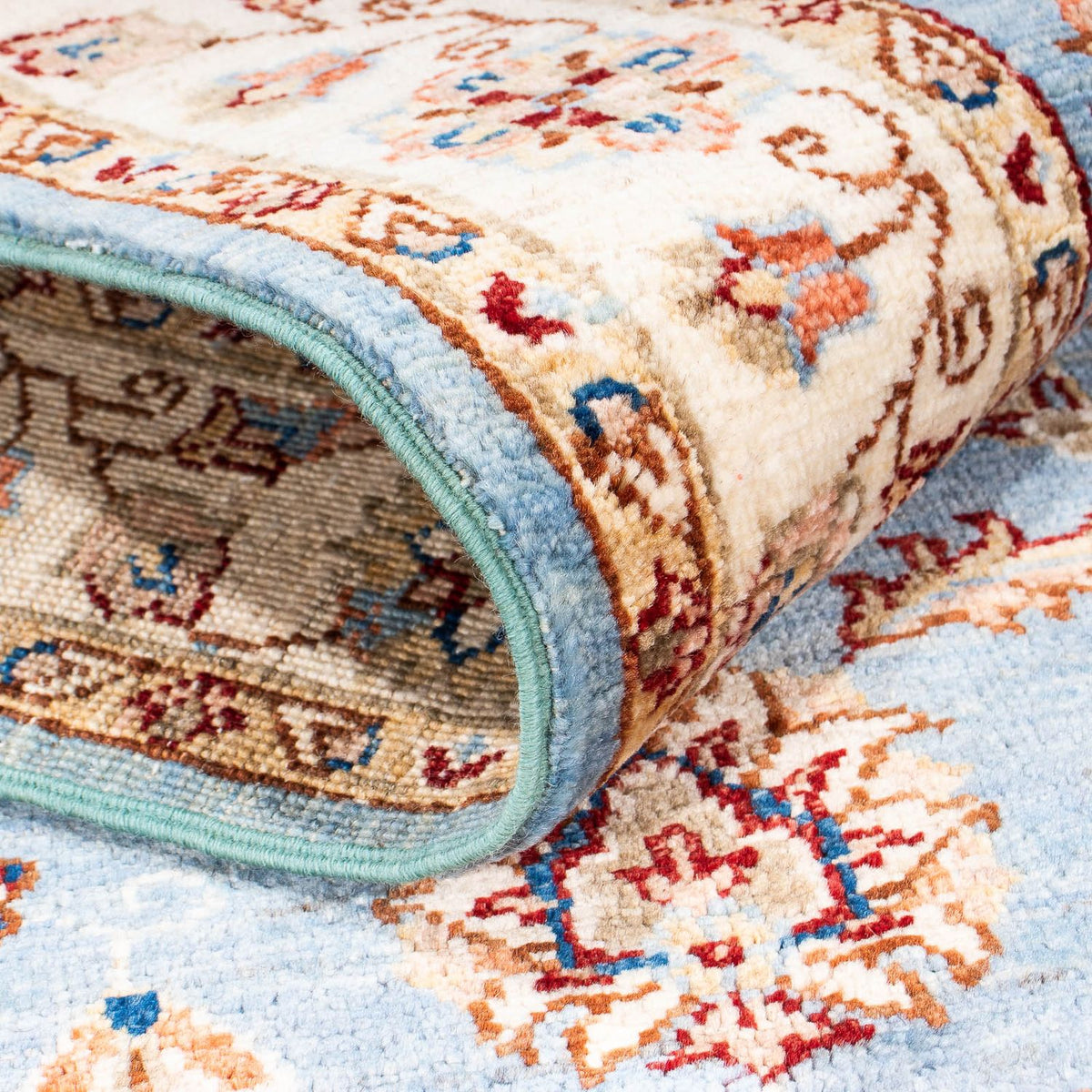 Tapis de couloir Tapis Ziegler - 304 x 85 cm - bleu clair