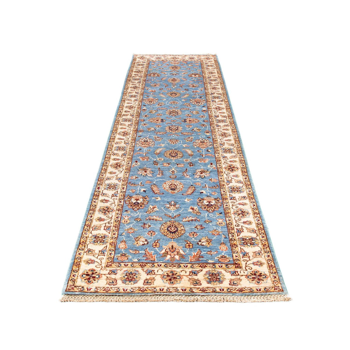 Tapis de couloir Tapis Ziegler - 304 x 85 cm - bleu clair