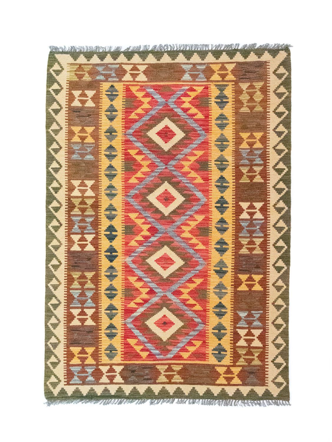 Tapis Kelim - Oriental - 154 x 107 cm - vert