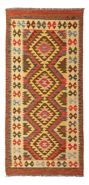 Tapis de couloir Tapis Kelim - Oriental - 204 x 97 cm - orange