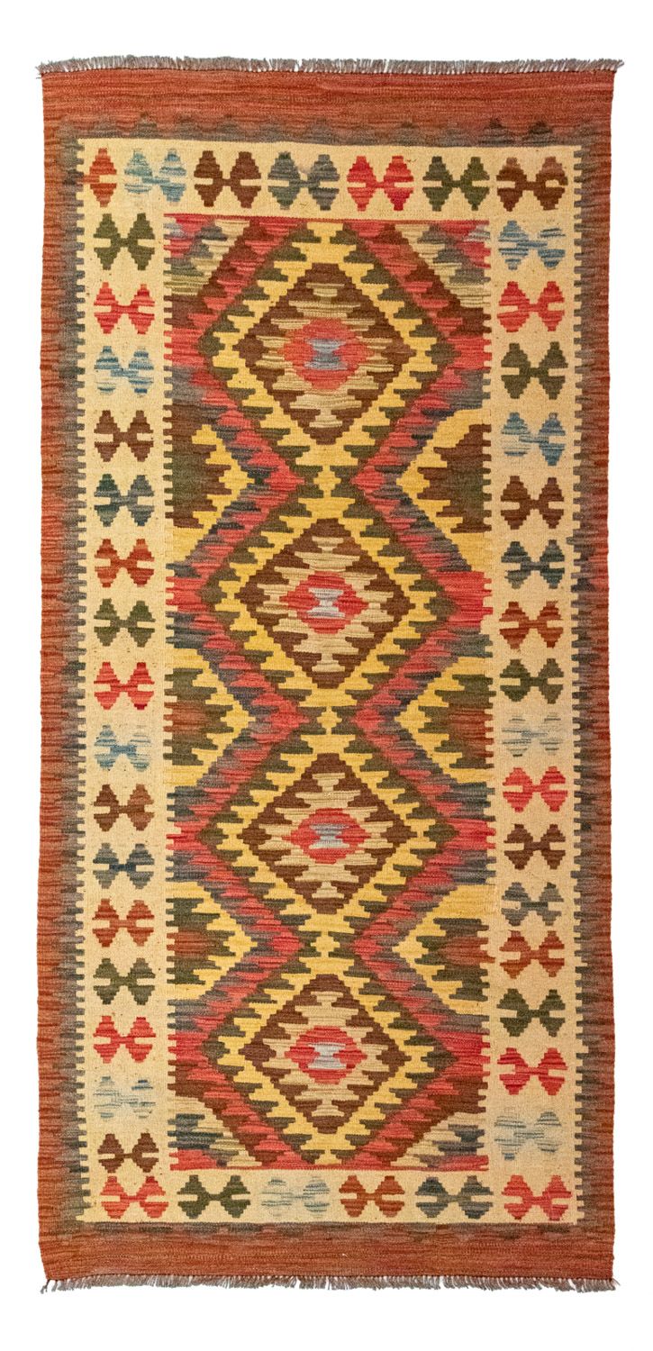 Tapis de couloir Tapis Kelim - Oriental - 204 x 97 cm - orange