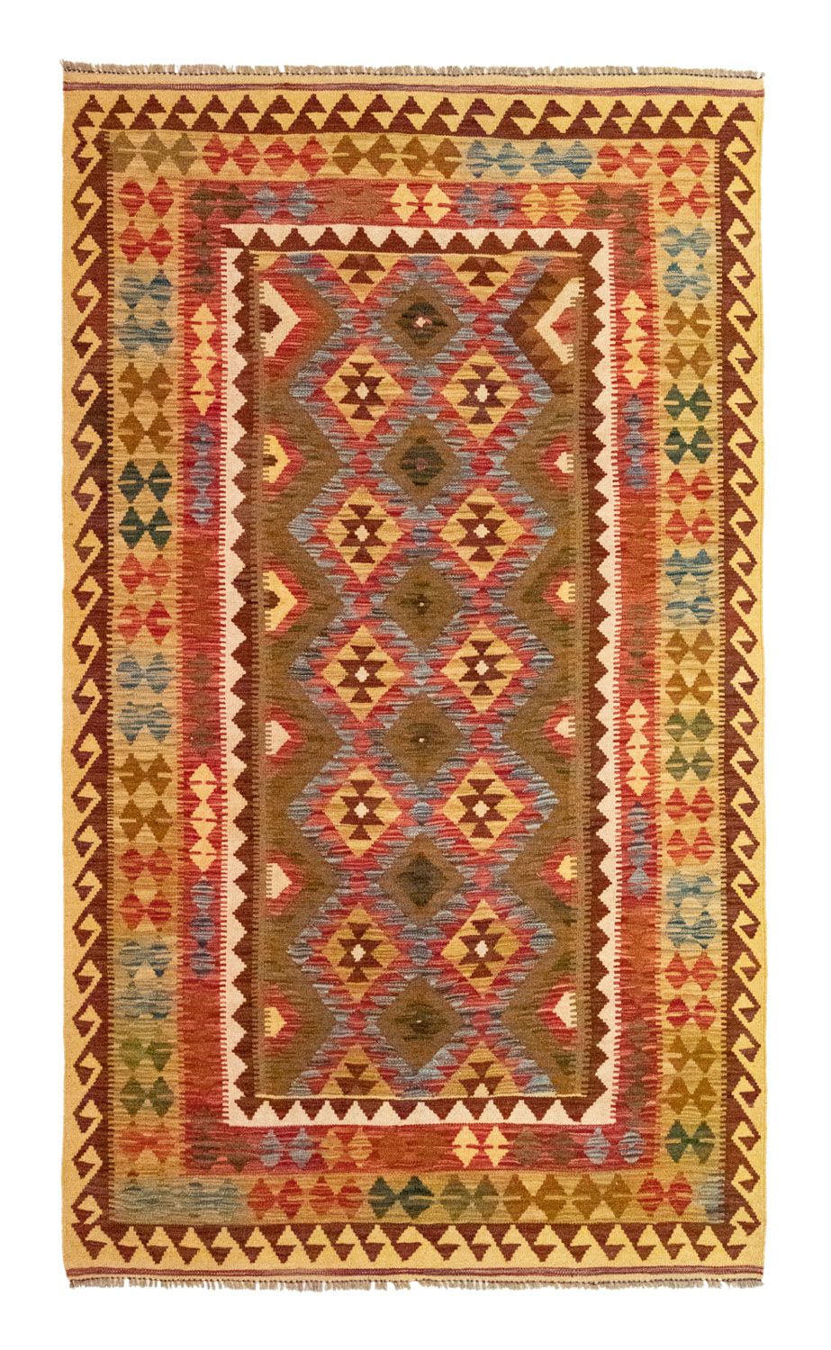 Tapis Kelim - Oriental - 256 x 151 cm - marron