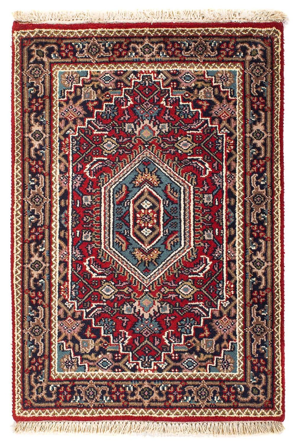 Tapis oriental - Bidjar - Indus - 90 x 60 cm - rouge foncé