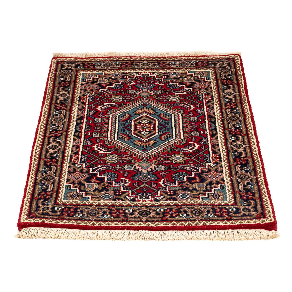 Tapis oriental - Bidjar - Indus - 90 x 60 cm - rouge foncé