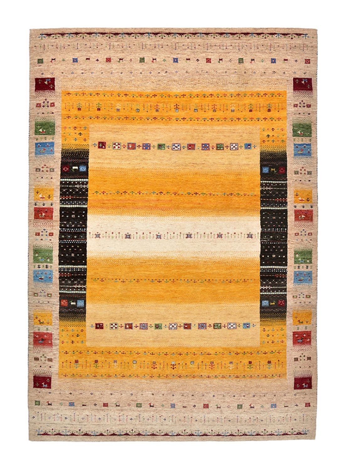 Tapis Gabbeh - Loribaft Indus - 245 x 173 cm - multicolore