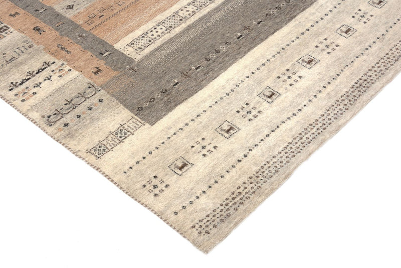 Tapis Gabbeh - Loribaft Indus - 302 x 248 cm - beige foncé