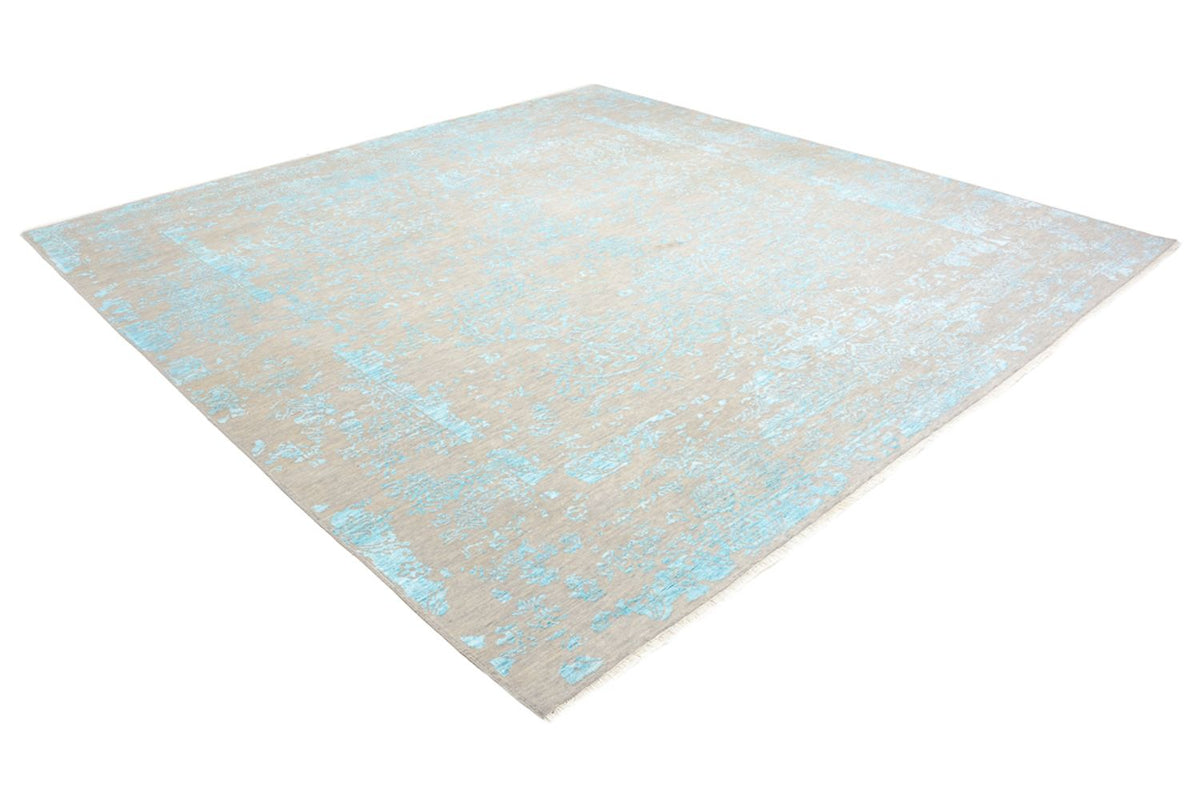Tapis design carré  - 308 x 303 cm - bleu clair