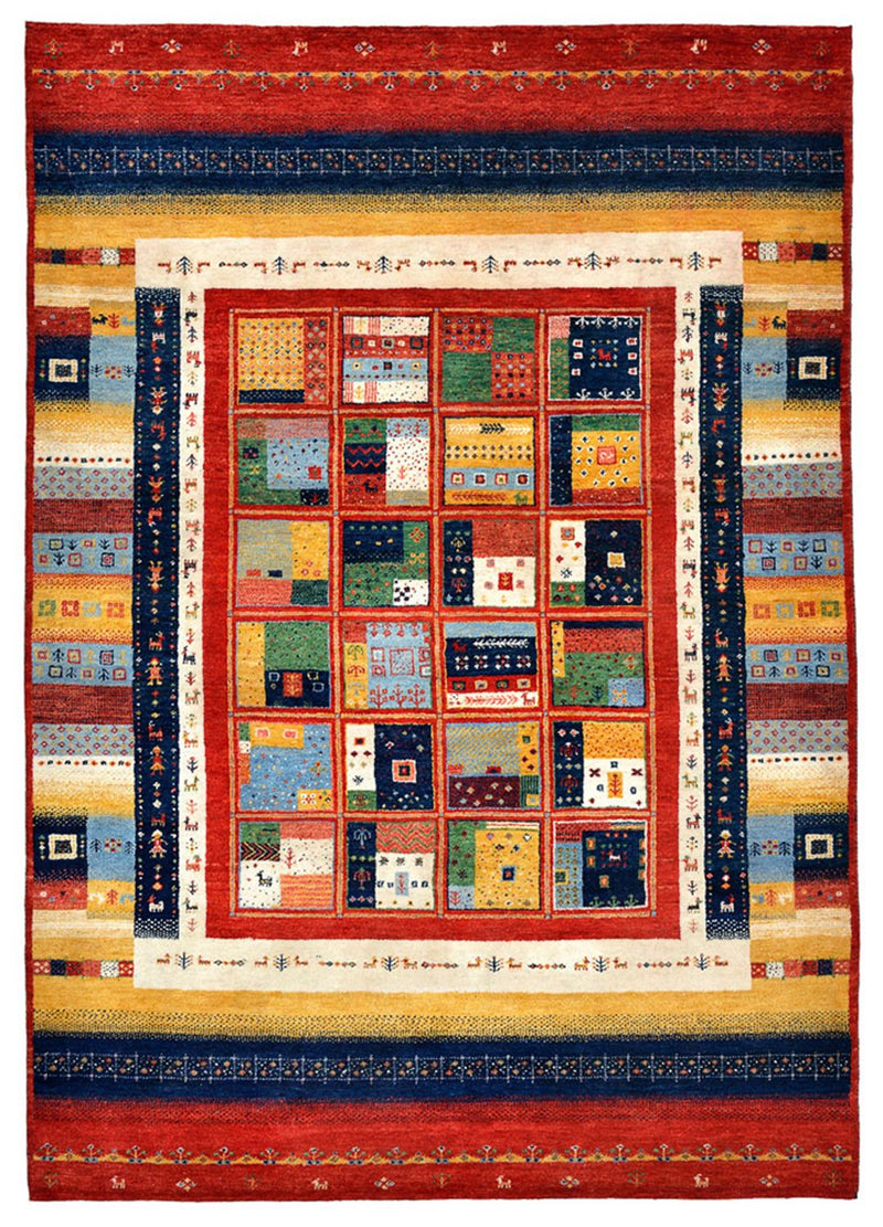Tapis Gabbeh - Loribaft Indus - 242 x 173 cm - multicolore