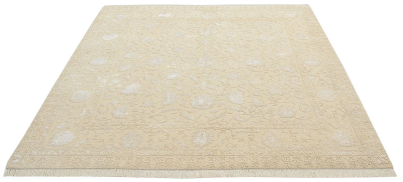 Tapis oriental carré  - 206 x 205 cm - beige clair