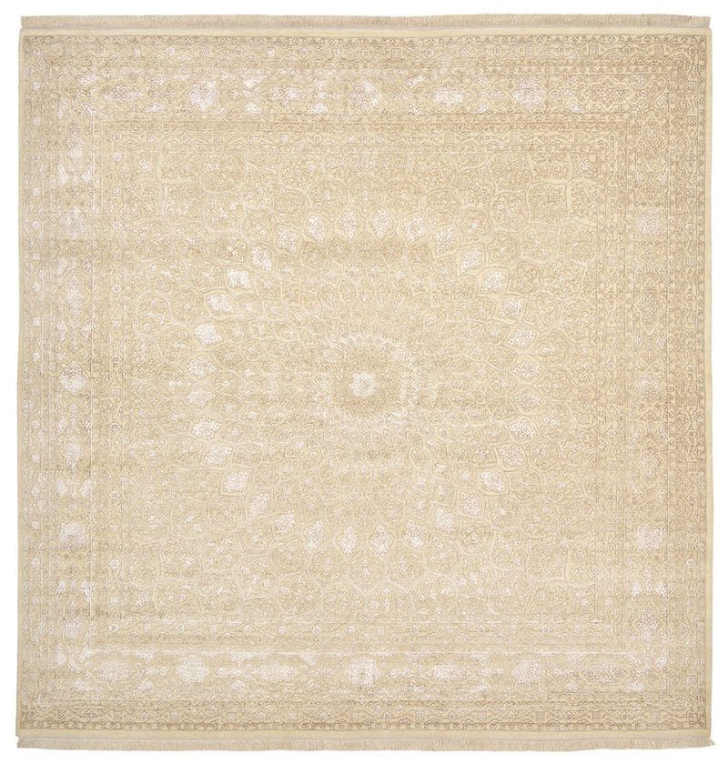 Tapis oriental carré  - 304 x 301 cm - beige foncé