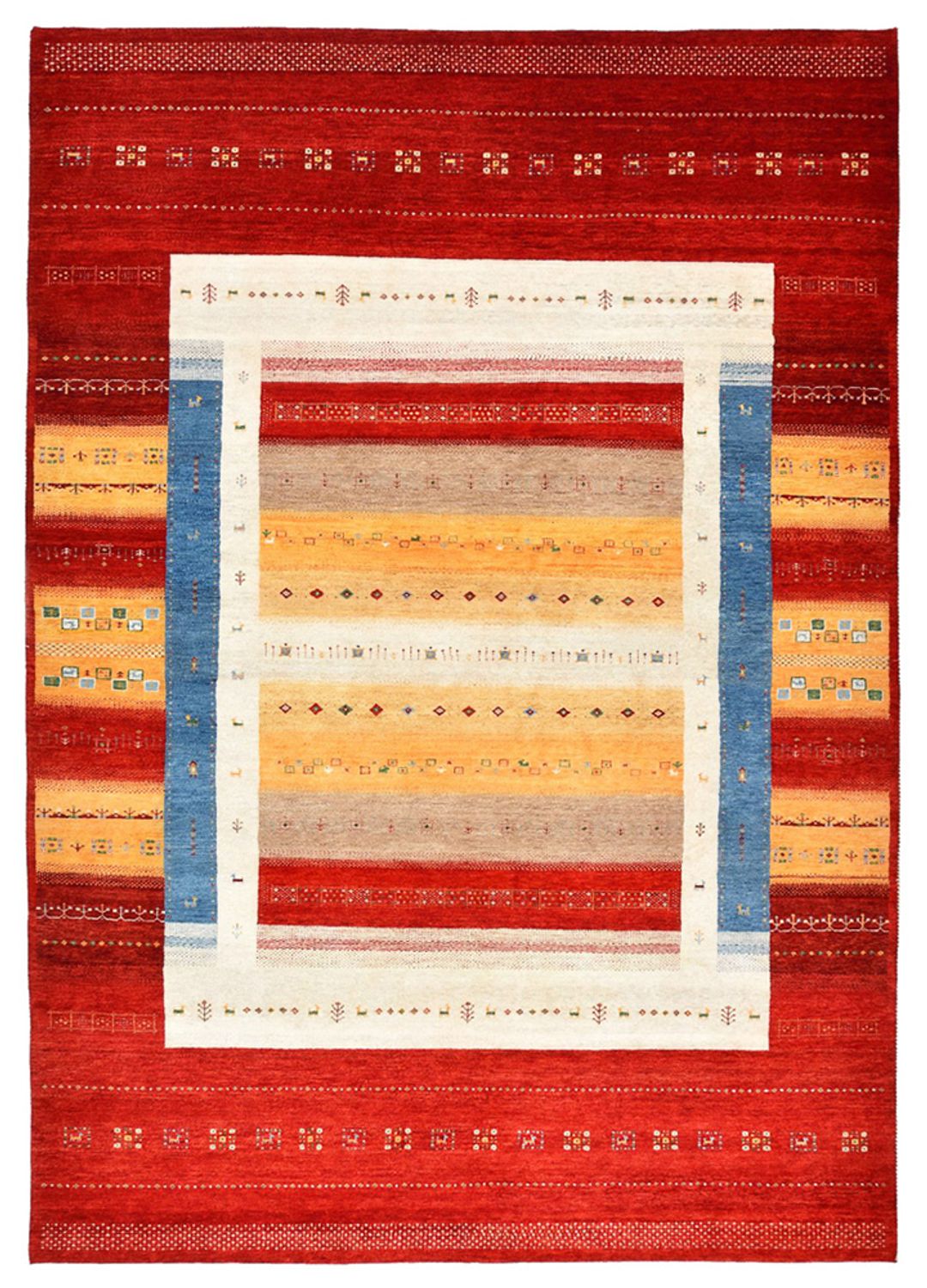 Tapis Gabbeh - Loribaft Indus - 349 x 248 cm - multicolore