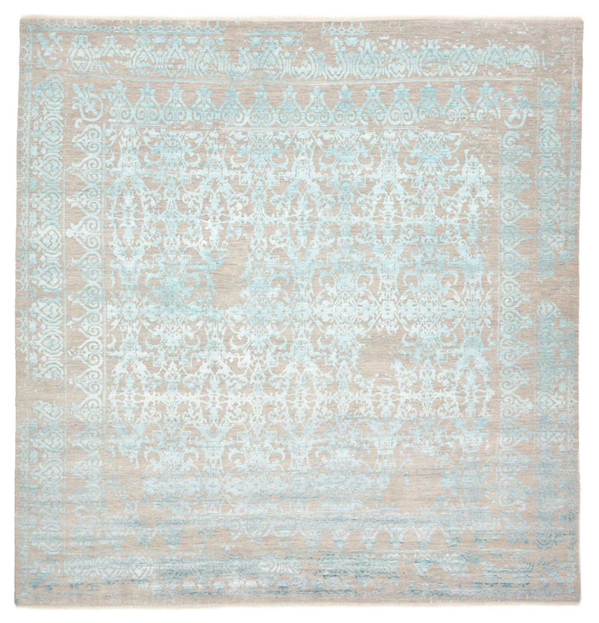 Tapis design carré - 309 x 301 cm - bleu clair