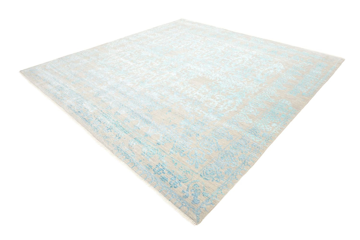 Tapis design carré - 309 x 301 cm - bleu clair