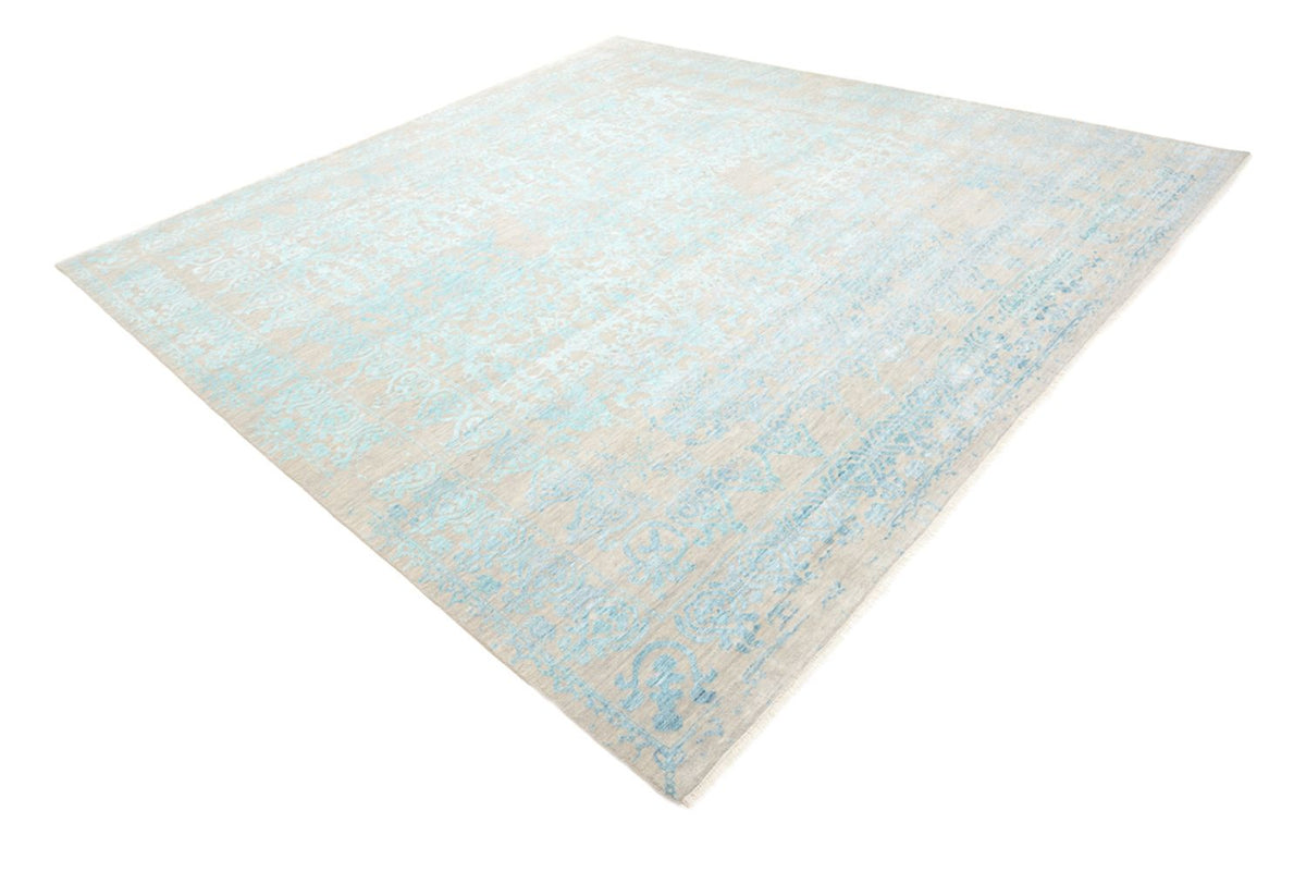 Tapis design carré - 309 x 301 cm - bleu clair