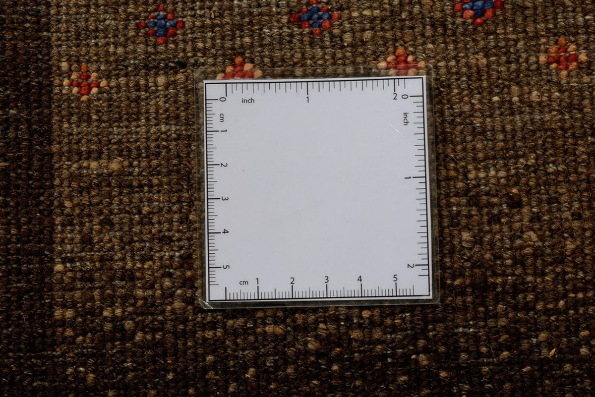 Tapis de couloir Tapis Gabbeh - Loribaft Indus - 306 x 80 cm - beige foncé