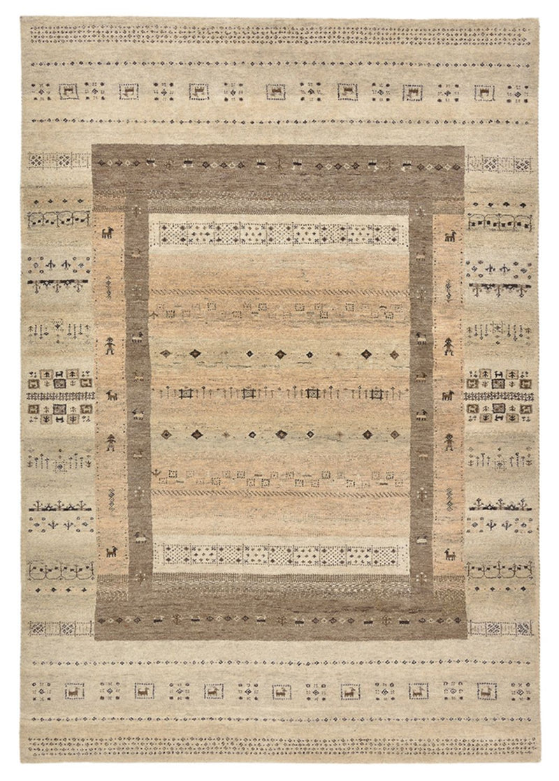 Tapis Gabbeh - Loribaft Indus - 203 x 146 cm - beige foncé