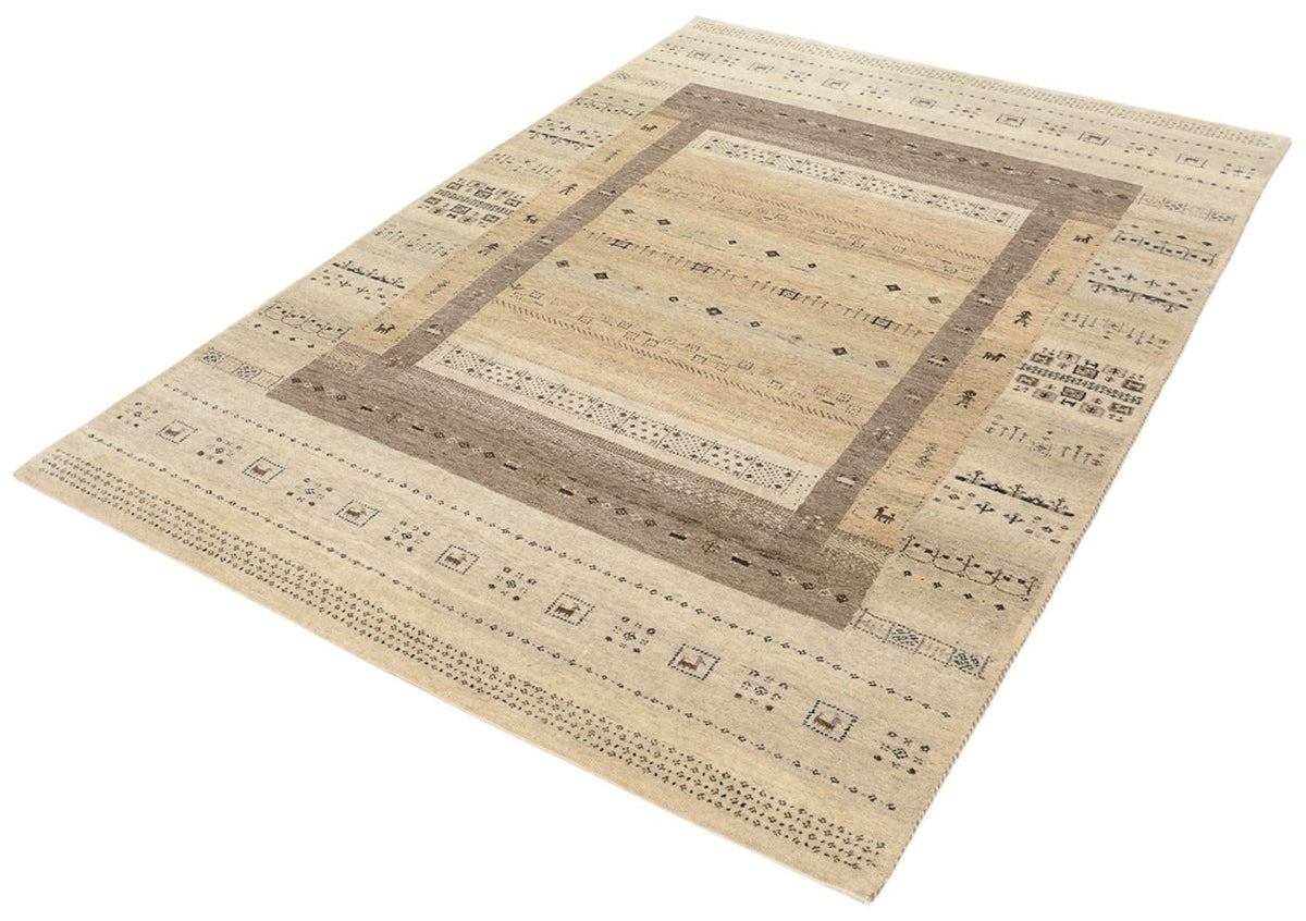 Tapis Gabbeh - Loribaft Indus - 203 x 146 cm - beige foncé