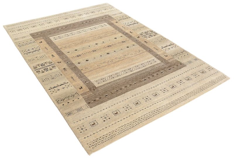 Tapis Gabbeh - Loribaft Indus - 203 x 146 cm - beige foncé