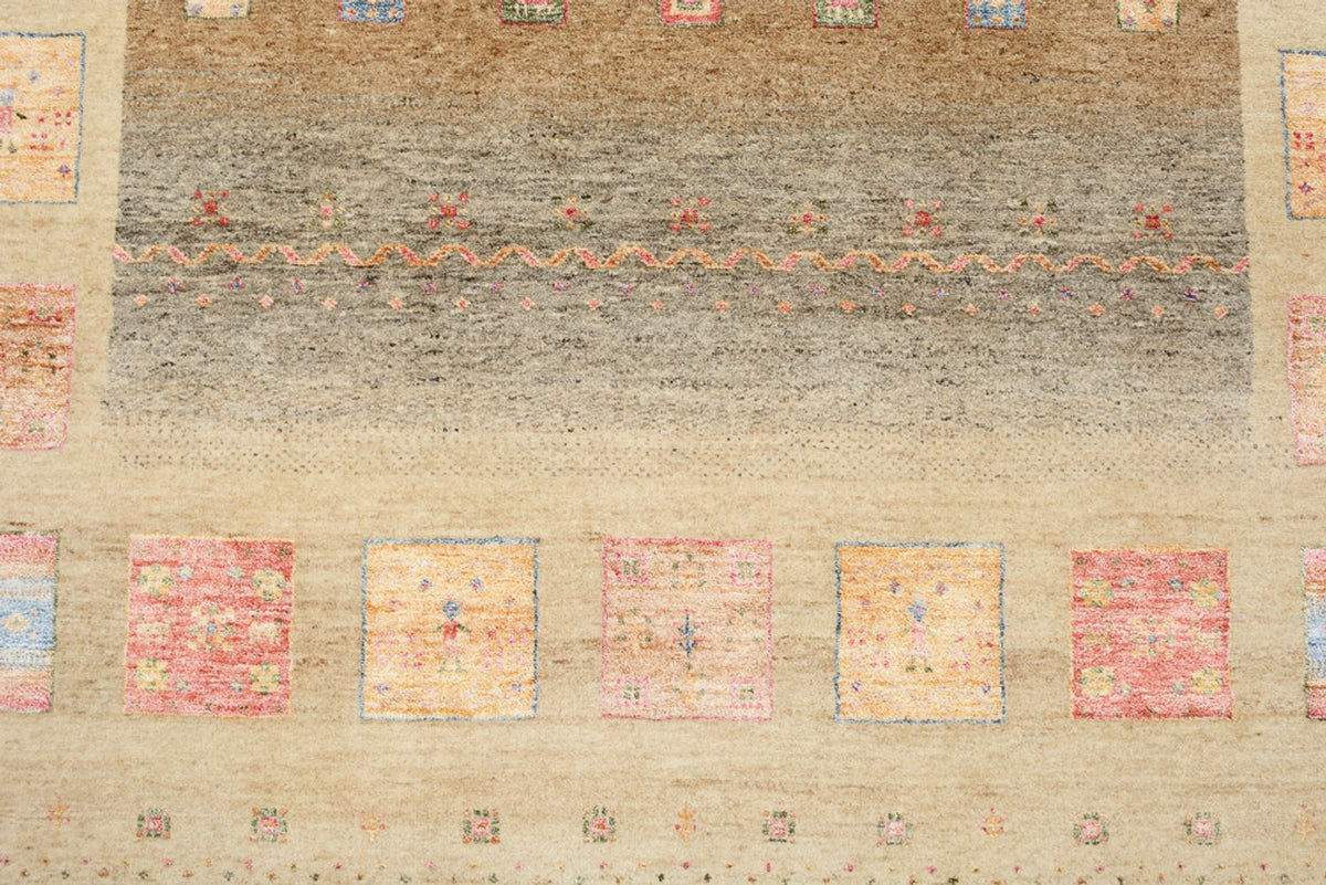 Tapis Gabbeh - Loribaft Indus - 255 x 173 cm - beige foncé