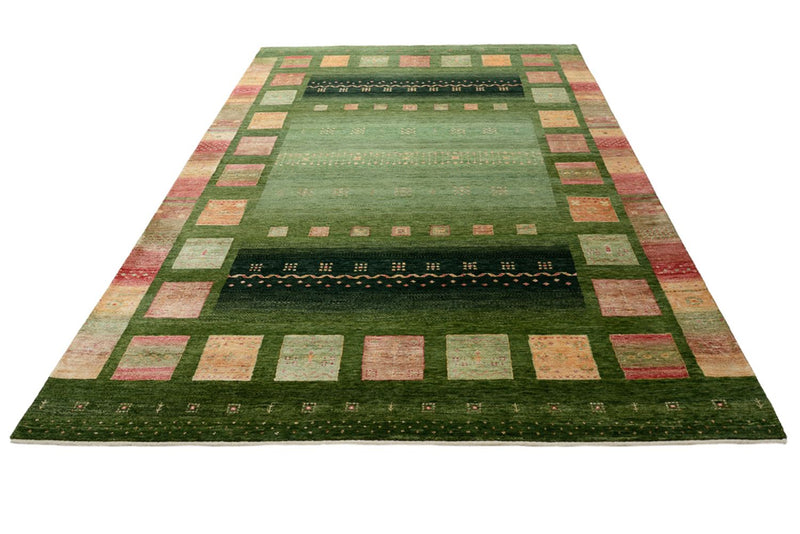 Tapis Gabbeh - Loribaft Indus - 308 x 205 cm - vert