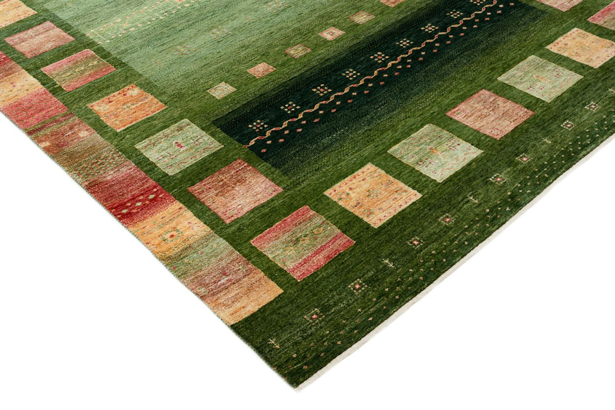 Tapis Gabbeh - Loribaft Indus - 308 x 205 cm - vert