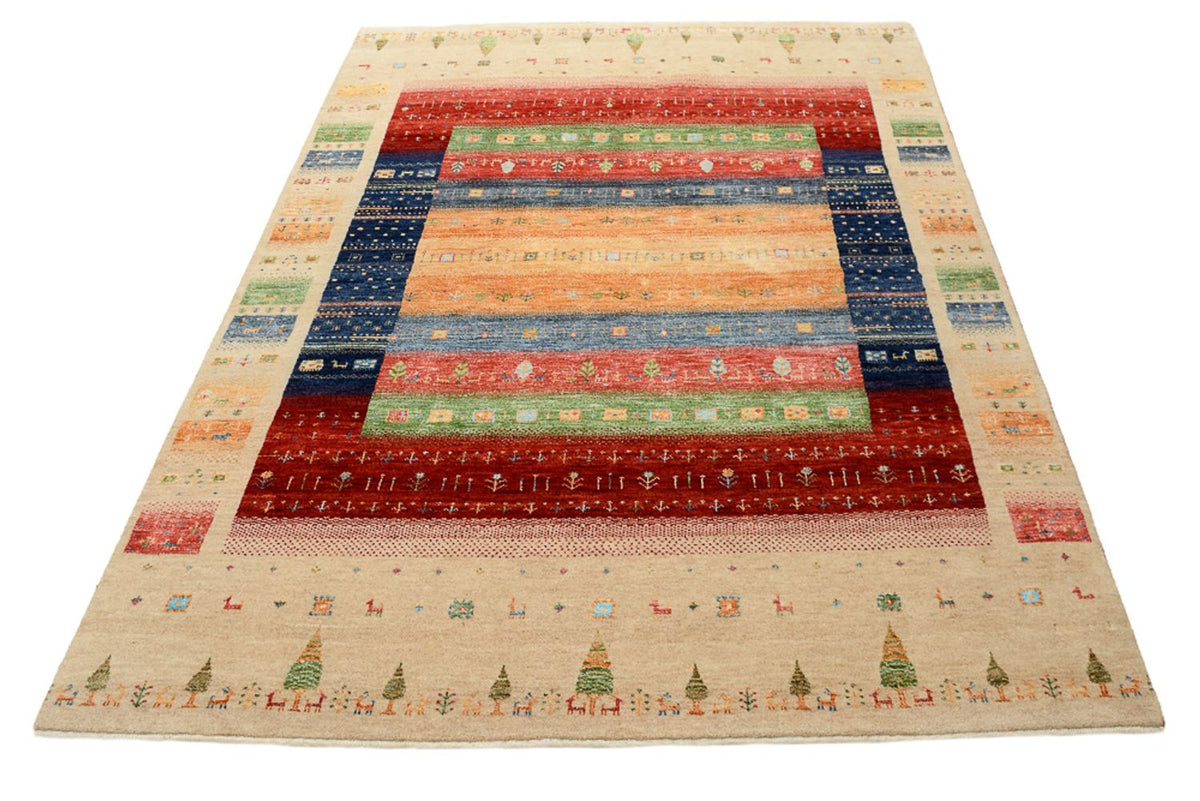 Tapis Gabbeh - Loribaft Indus - 207 x 156 cm - multicolore