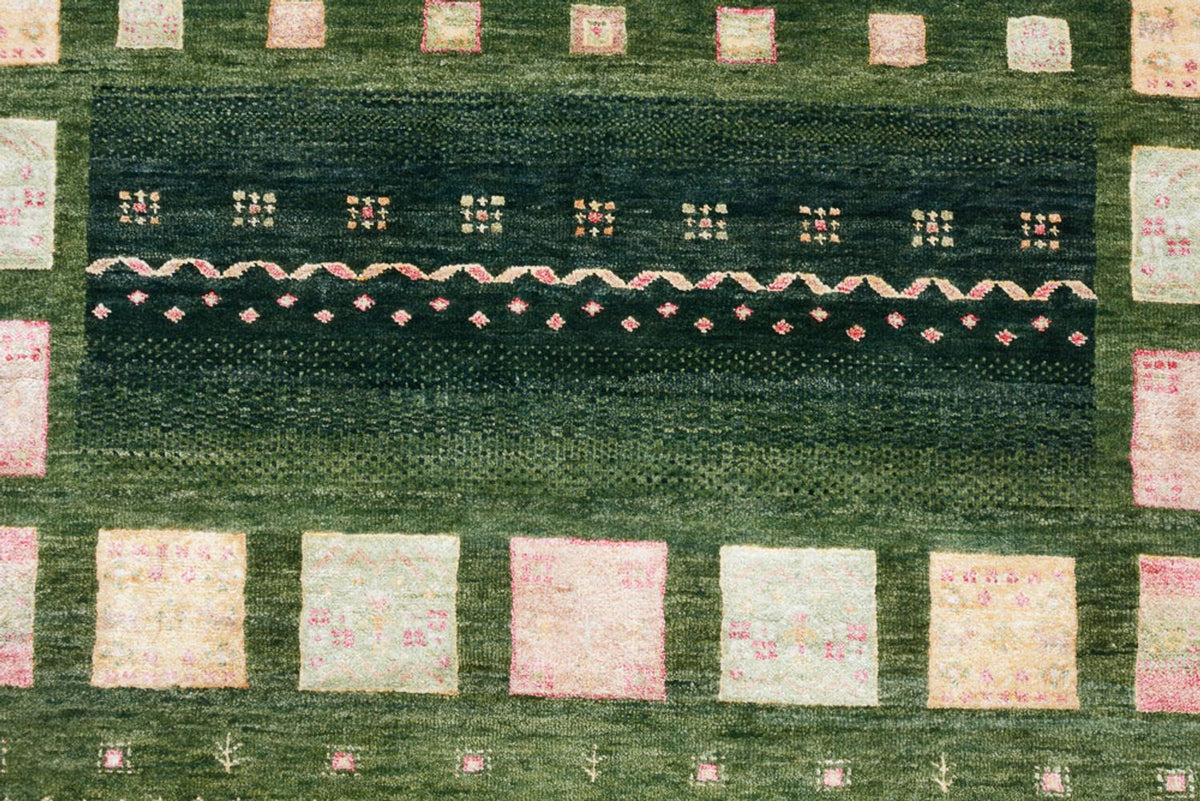 Tapis Gabbeh - Loribaft Indus - 183 x 127 cm - vert