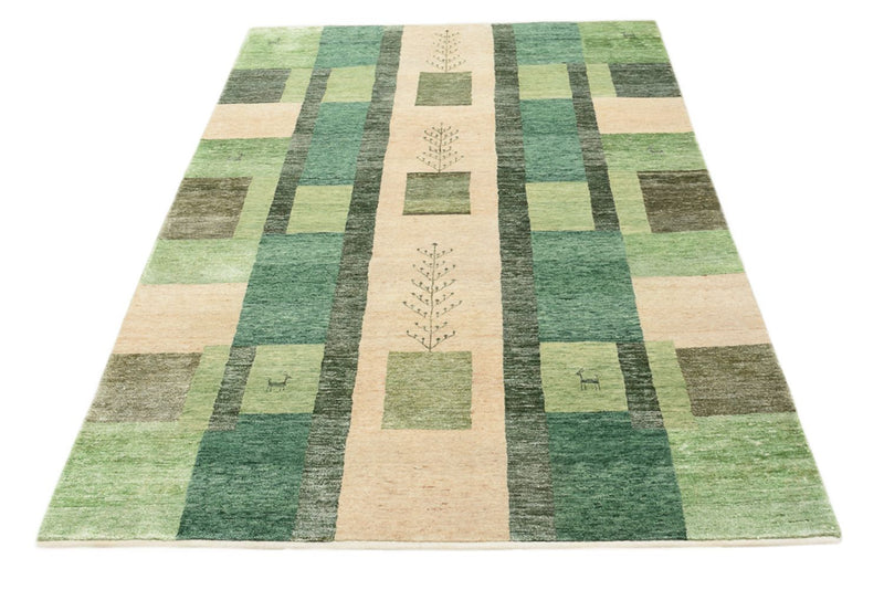 Tapis Gabbeh - Loribaft Indus - 204 x 150 cm - vert