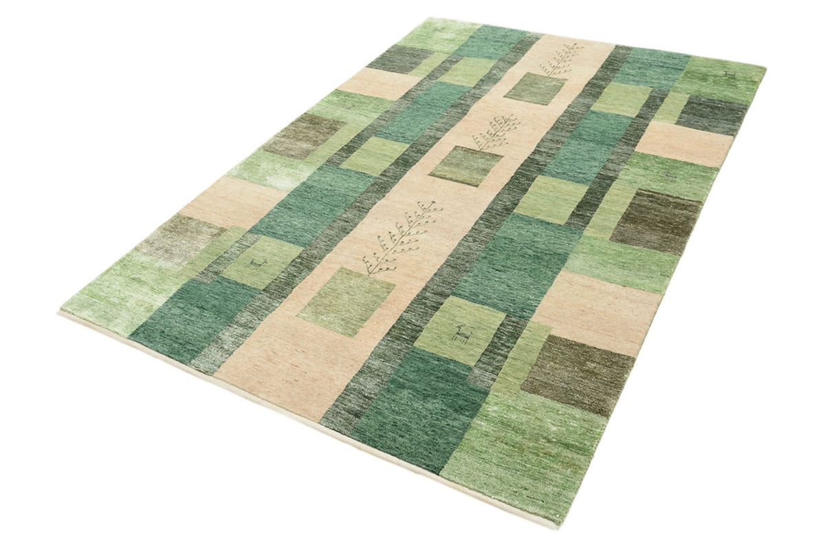 Tapis Gabbeh - Loribaft Indus - 204 x 150 cm - vert